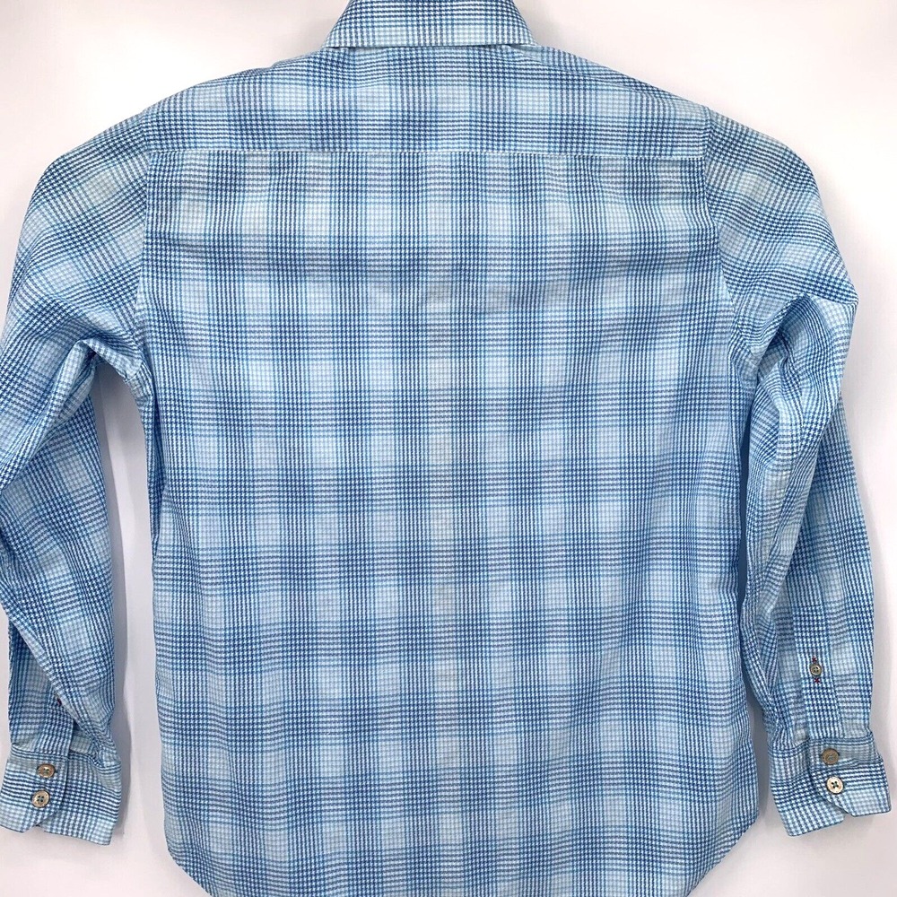 Robert Graham Button Down Shirt Mens S Blue Houndstooth Check Classic Fit Cotton - Picture 4 of 7